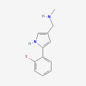 molecular formula C12H13FN2 B1459549 1-(5-(2-fluorophenyl)-1H-pyrrol-3-yl)-N-methylmethanamine CAS No. 1610043-62-3