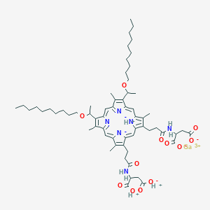 B145956 Gallium;2-[3-[8,13-bis(1-decoxyethyl)-18-[3-(1,2-dicarboxylatoethylamino)-3-oxopropyl]-3,7,12,17-tetramethylporphyrin-21,24-diid-2-yl]propanoylamino]butanedioate;hydron CAS No. 135099-39-7