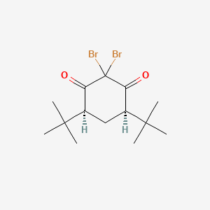 molecular formula C14H22Br2O2 B14595656 (4R,6S)-2,2-Dibromo-4,6-di-tert-butylcyclohexane-1,3-dione CAS No. 61627-86-9