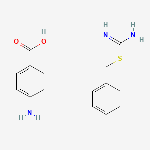 molecular formula C15H17N3O2S B14595706 4-Aminobenzoic acid;benzyl carbamimidothioate CAS No. 60834-54-0