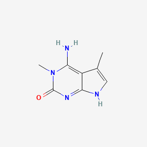 molecular formula C8H10N4O B14595713 4-amino-3,5-dimethyl-7H-pyrrolo[2,3-d]pyrimidin-2-one CAS No. 61078-87-3