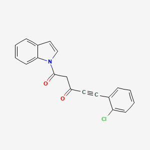 molecular formula C19H12ClNO2 B14595784 1H-Indole, 1-[5-(2-chlorophenyl)-1,3-dioxo-4-pentynyl]- CAS No. 61155-68-8