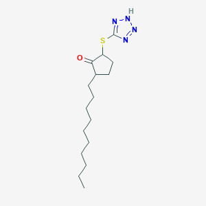 molecular formula C16H28N4OS B14595826 2-Decyl-5-[(2H-tetrazol-5-yl)sulfanyl]cyclopentan-1-one CAS No. 61631-40-1