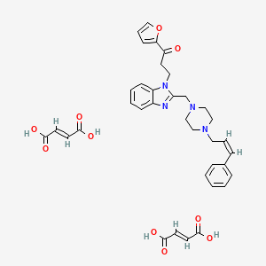 molecular formula C36H38N4O10 B14595936 3-(2-((4-Cinnamyl-1-piperazinyl)methyl)-1H-benzimidazol-1-yl)-1-(2-furyl)propan-1-one dimaleate CAS No. 60248-24-0