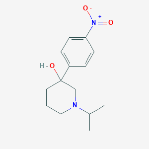 molecular formula C14H20N2O3 B14595951 3-(4-Nitrophenyl)-1-(propan-2-yl)piperidin-3-ol CAS No. 61246-47-7