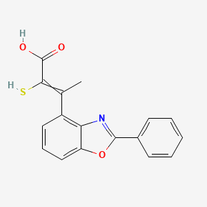 molecular formula C17H13NO3S B14596011 3-(2-Phenyl-1,3-benzoxazol-4-yl)-2-sulfanylbut-2-enoic acid CAS No. 60723-74-2