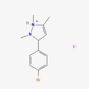 3-(4-Bromophenyl)-1,2,5-trimethyl-2,3-dihydro-1H-pyrazol-1-ium iodide