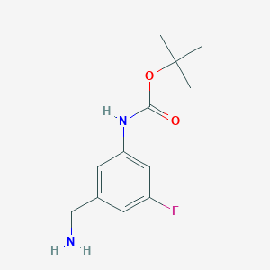 molecular formula C12H17FN2O2 B1459606 tert-butyl N-[3-(aminomethyl)-5-fluorophenyl]carbamate CAS No. 1893851-99-4