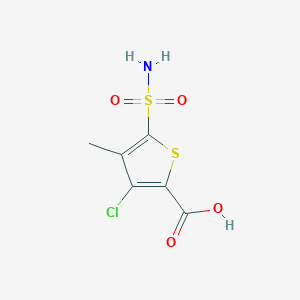 molecular formula C6H6ClNO4S2 B1459615 3-Chloro-4-methyl-5-sulfamoylthiophene-2-carboxylic acid CAS No. 1803603-40-8
