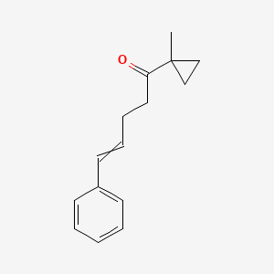 molecular formula C15H18O B14596150 1-(1-Methylcyclopropyl)-5-phenylpent-4-en-1-one CAS No. 61185-34-0