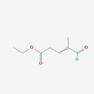 molecular formula C8H12O3 B14596158 Ethyl 4-methyl-5-oxopent-3-enoate CAS No. 61597-95-3