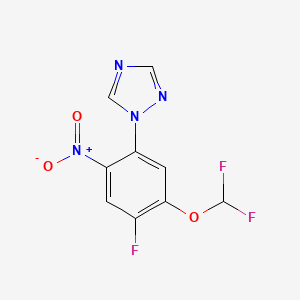 molecular formula C9H5F3N4O3 B1459623 1-[5-(二氟甲氧基)-4-氟-2-硝基苯基]-1H-1,2,4-三唑 CAS No. 1803571-61-0