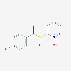 molecular formula C13H12FNO2S B14596281 Pyridine, 2-[[1-(4-fluorophenyl)ethyl]sulfinyl]-, 1-oxide CAS No. 60264-29-1