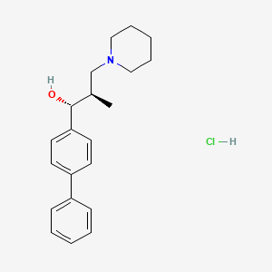 molecular formula C21H28ClNO B14596300 1-Piperidinepropanol, alpha-(4-biphenylyl)-beta-methyl-, hydrochloride, erythro- CAS No. 59401-31-9