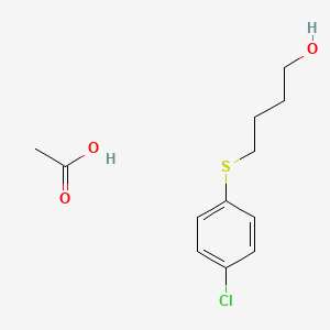 molecular formula C12H17ClO3S B14596307 Acetic acid;4-(4-chlorophenyl)sulfanylbutan-1-ol CAS No. 61016-64-6