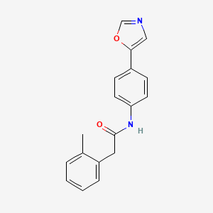 molecular formula C18H16N2O2 B1459633 Benzeneacetamide, 2-methyl-N-[4-(5-oxazolyl)phenyl]- CAS No. 1626923-39-4