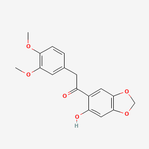 molecular formula C17H16O6 B14596605 2-(3,4-Dimethoxyphenyl)-1-(6-hydroxy-2H-1,3-benzodioxol-5-yl)ethan-1-one CAS No. 61243-78-5