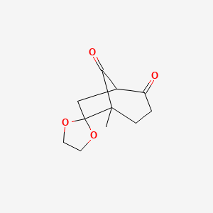 molecular formula C11H14O4 B14596617 5-Methyl-2H,8H-spiro[bicyclo[3.2.1]octane-6,2'-[1,3]dioxolane]-2,8-dione CAS No. 60203-65-8