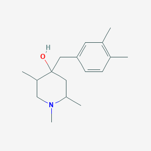 molecular formula C17H27NO B14596665 4-Piperidinol, 4-[(3,4-dimethylphenyl)methyl]-1,2,5-trimethyl- CAS No. 61170-98-7