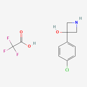 molecular formula C11H11ClF3NO3 B1459671 3-(4-Chlorophenyl)azetidin-3-ol, trifluoroacetic acid CAS No. 1803590-01-3