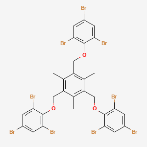 molecular formula C30H21Br9O3 B14596738 1,1',1''-[(2,4,6-Trimethylbenzene-1,3,5-triyl)tris(methyleneoxy)]tris(2,4,6-tribromobenzene) CAS No. 61290-98-0