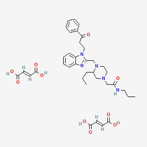 molecular formula C37H47N5O10 B14596743 (E)-but-2-enedioic acid;2-[4-[[1-(3-oxo-3-phenylpropyl)benzimidazol-2-yl]methyl]-3-propylpiperazin-1-yl]-N-propylacetamide CAS No. 60960-00-1