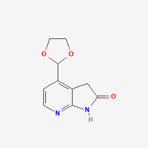 molecular formula C10H10N2O3 B1459675 4-(1,3-Dioxolan-2-yl)-7-aza-2-oxindole CAS No. 1260381-27-8