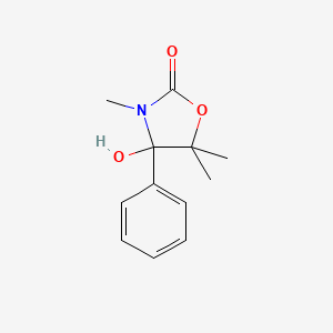 molecular formula C12H15NO3 B14596775 4-Hydroxy-3,5,5-trimethyl-4-phenyl-1,3-oxazolidin-2-one CAS No. 61031-52-5