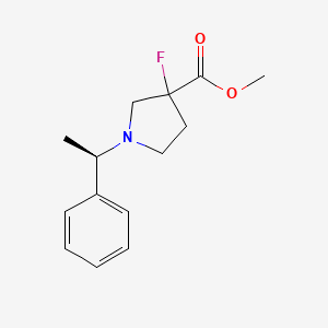molecular formula C14H18FNO2 B1459680 methyl 3-fluoro-1-[(1R)-1-phenylethyl]pyrrolidine-3-carboxylate CAS No. 1461698-11-2