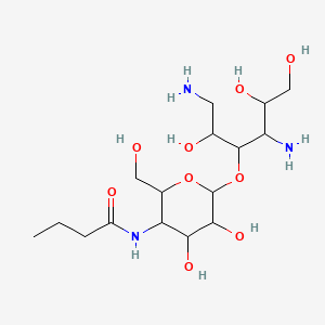 D-Glucitol, 1,4-diamino-1,4-dideoxy-3-O-(4-deoxy-4-((1-oxobutyl)amino)-alpha-D-glucopyranosyl)-