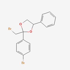 molecular formula C16H14Br2O2 B14596864 2-(Bromomethyl)-2-(4-bromophenyl)-4-phenyl-1,3-dioxolane CAS No. 59362-74-2