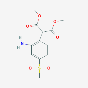 molecular formula C12H15NO6S B1459687 1,3-Dimethyl 2-(2-amino-4-methanesulfonylphenyl)propanedioate CAS No. 1373232-81-5