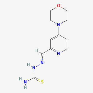 molecular formula C11H15N5OS B14596903 2-{[4-(Morpholin-4-yl)pyridin-2-yl]methylidene}hydrazine-1-carbothioamide CAS No. 59886-64-5