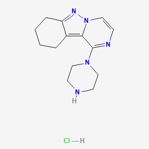 molecular formula C14H20ClN5 B1459691 1-Piperazin-1-yl-7,8,9,10-tetrahydropyrazino[1,2-b]indazole hydrochloride CAS No. 1610376-97-0