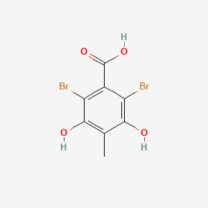 molecular formula C8H6Br2O4 B14596928 2,6-Dibromo-3,5-dihydroxy-4-methylbenzoic acid CAS No. 61040-90-2