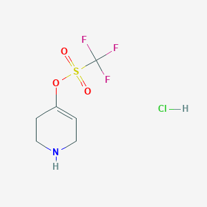 molecular formula C6H9ClF3NO3S B1459697 1,2,3,6-Tetrahydropyridin-4-yl trifluoromethanesulfonate hydrochloride CAS No. 873107-95-0