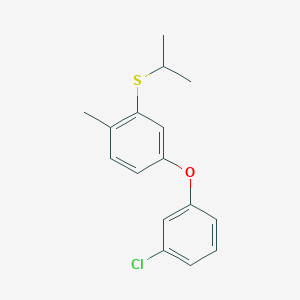 molecular formula C16H17ClOS B14597016 4-(3-Chlorophenoxy)-1-methyl-2-[(propan-2-yl)sulfanyl]benzene CAS No. 61166-82-3