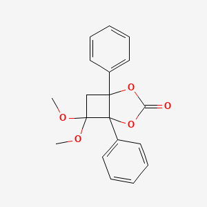 molecular formula C19H18O5 B14597033 6,6-Dimethoxy-1,5-diphenyl-2,4-dioxabicyclo[3.2.0]heptan-3-one CAS No. 61242-52-2