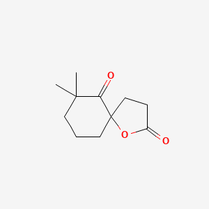 molecular formula C11H16O3 B14597056 7,7-Dimethyl-1-oxaspiro[4.5]decane-2,6-dione CAS No. 61188-10-1