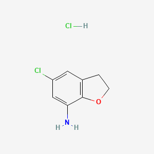 molecular formula C8H9Cl2NO B1459706 5-Chloro-2,3-dihydro-1-benzofuran-7-amine hydrochloride CAS No. 1803592-28-0