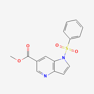 molecular formula C15H12N2O4S B1459707 1-(Phenylsulfonyl)-4-azaindole-6-carboxylic acid methyl ester CAS No. 1448260-03-4