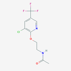 molecular formula C10H10ClF3N2O2 B1459713 N-(2-{[3-chloro-5-(trifluoromethyl)pyridin-2-yl]oxy}ethyl)acetamide CAS No. 1610047-55-6