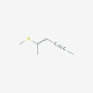 molecular formula C7H10S B14597136 2-(Methylsulfanyl)hex-2-en-4-yne CAS No. 60813-85-6