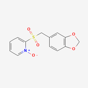 molecular formula C13H11NO5S B14597138 2-[(2H-1,3-Benzodioxol-5-yl)methanesulfonyl]-1-oxo-1lambda~5~-pyridine CAS No. 60264-35-9