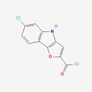 molecular formula C11H5Cl2NO2 B14597152 6-Chloro-4H-furo[3,2-B]indole-2-carbonyl chloride CAS No. 61088-24-2