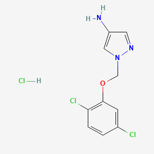 molecular formula C10H10Cl3N3O B1459722 1-[(2,5-Dichlorophenoxy)methyl]-1H-pyrazol-4-amine hydrochloride CAS No. 1431969-94-6