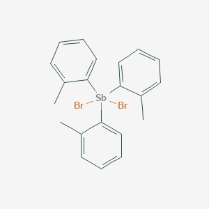 molecular formula C21H21Br2Sb B14597297 Dibromotris(2-methylphenyl)-lambda~5~-stibane CAS No. 61184-32-5