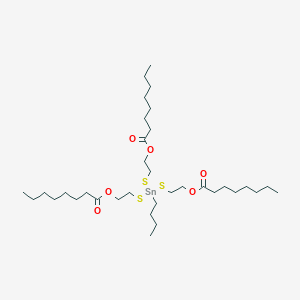 molecular formula C34H66O6S3Sn B14597338 Butyltintris[2-(octanoyloxy)ethylmercaptide] CAS No. 59118-80-8