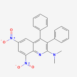 molecular formula C23H18N4O4 B14597414 N,N-Dimethyl-6,8-dinitro-3,4-diphenylquinolin-2-amine CAS No. 60719-10-0