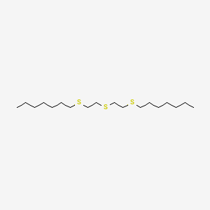 molecular formula C18H38S3 B14597459 1-[(2-{[2-(Heptylsulfanyl)ethyl]sulfanyl}ethyl)sulfanyl]heptane CAS No. 60810-45-9